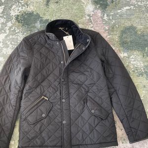 NWT - BARBOUR POWELL QUILTED JACKET IN BLACK - MEDIUM